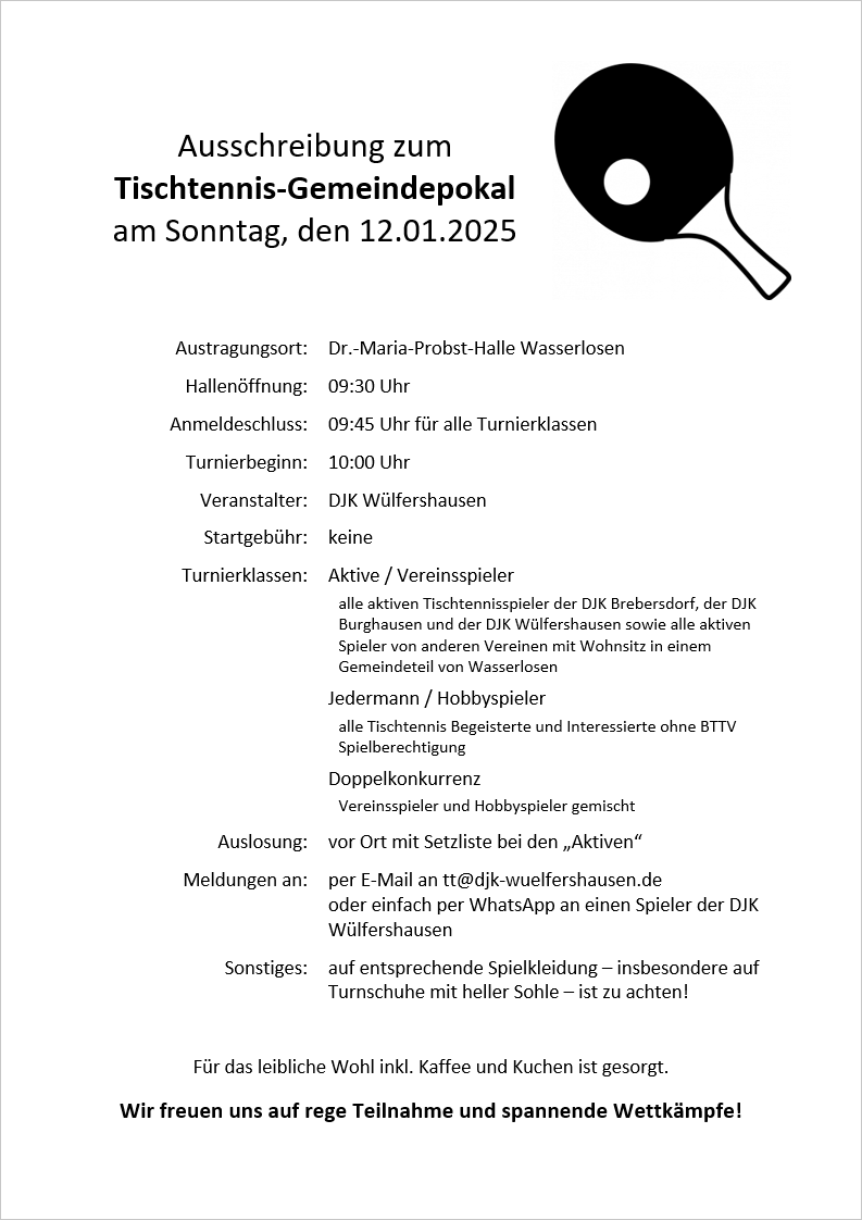 Ausschreibung TT Gemeindepokal 2025